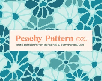 Matisse Inspired Flower Floral Seamless Repeat Digital Pattern | Commercial & Personal Use