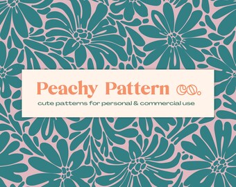 Blue Green Daisy Flower Floral Seamless Repeat Digital Pattern | Commercial & Personal Use