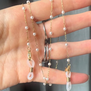 Eyeglass chain pearls stainless steel eyeglass strap gold-plated chain for glasses sunglasses mask as a noble gift unisex gift for her girlfriend