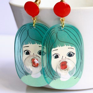 Earrings bubble gum girl cheerful bubblegum earrings as a playful gift for her colorful gift girlfriend sister teenager