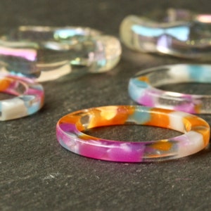 Resin Chunky Ring Rainbow / Gift for her / good mood ring / trend jewelry / colorful rings / Juicy rings / 90s trend jewelry
