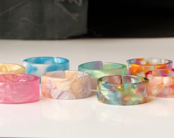 Resin Chunky Ring / Plastic Ring/ Gift for her / Vintage Ring / Trend Jewelry / Colorful Juicy Rings / Y2K Style Trend Jewelry / Acrylic