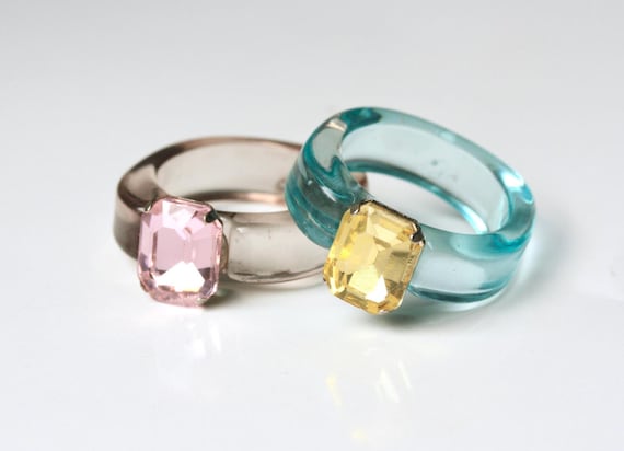Resin Ring posh / Kunststoff Ring/ Geschenk für sie / Vintage Ring / Trendschmuck / bunte Ringe / Chunky Ringe / Y2K Style Schmuck / Acryl