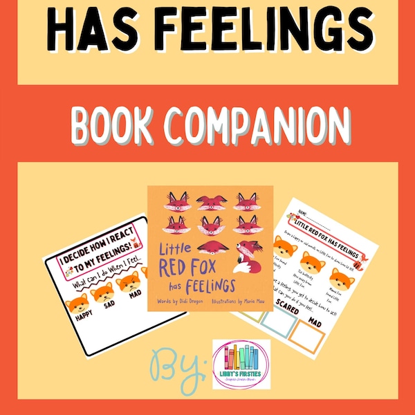 Little Red Fox Has Feelings Book Companion, Social Emotional Activity, Read Aloud Activity, Writing Activity, Anchor Chart