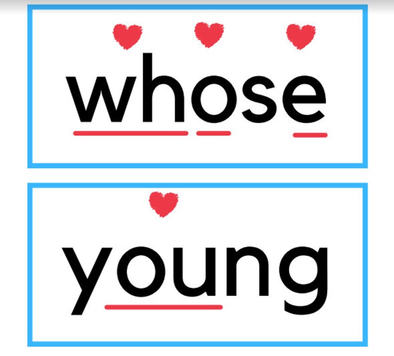 Heart Word Flash Cards and Practice Pages UFLI Inspired Etsy