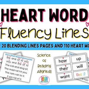Herz Word Fluency Lines und Flash Cards: 110 Orthographically Mapped Words