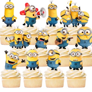 Set of 12 Minion Cupcake Toppers