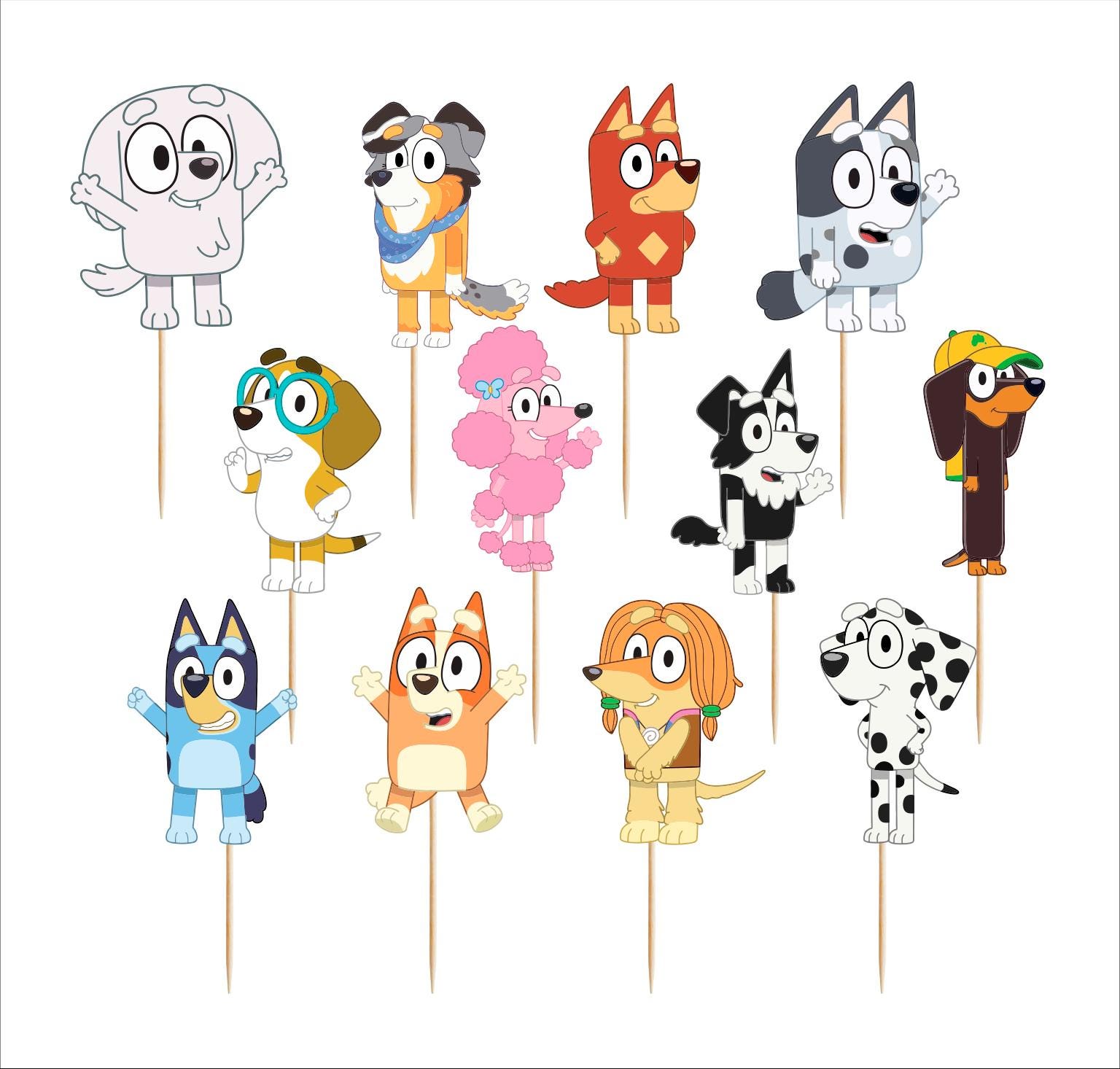 Bluey and Friends Cupcake Toppers