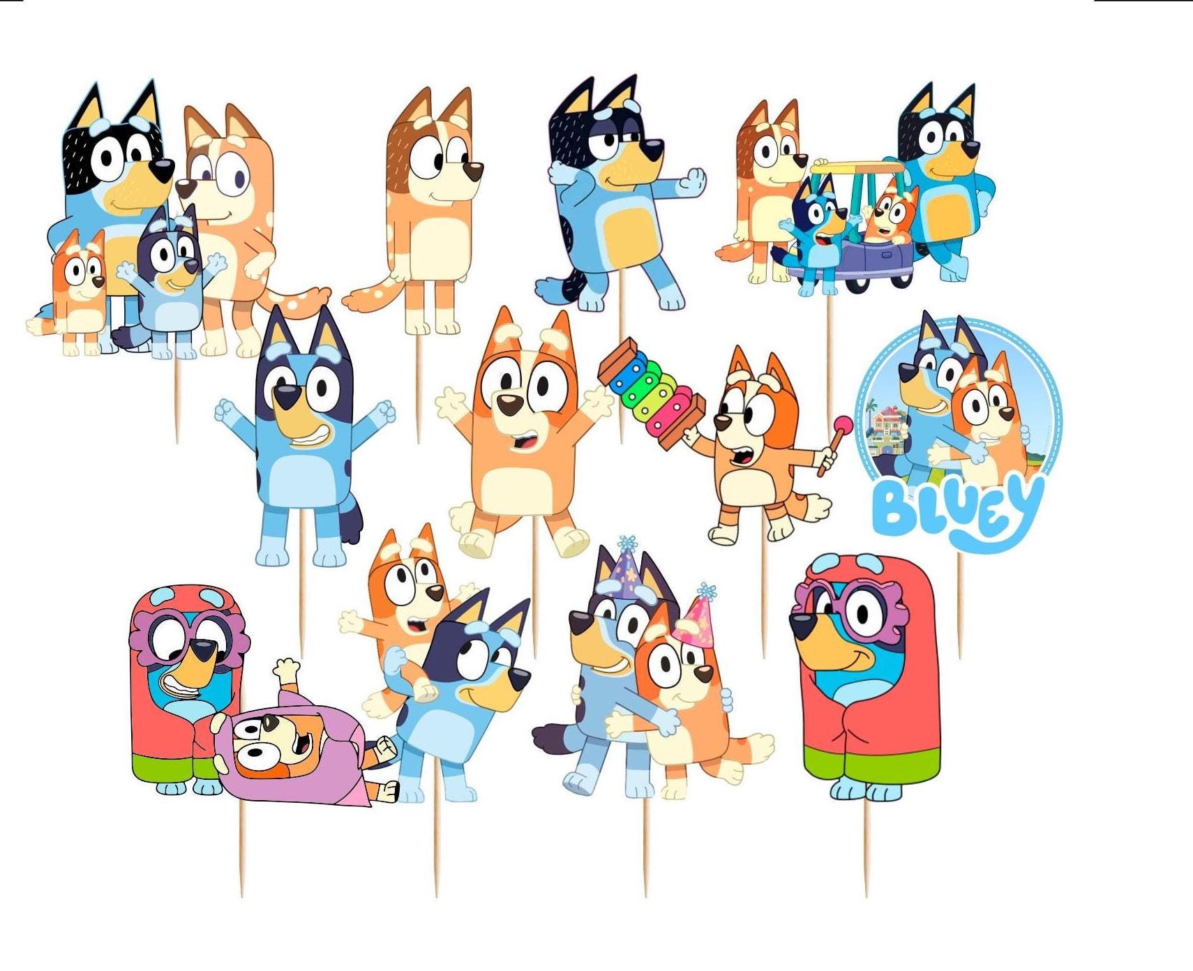 Bluey & Family Cupcake Toppers