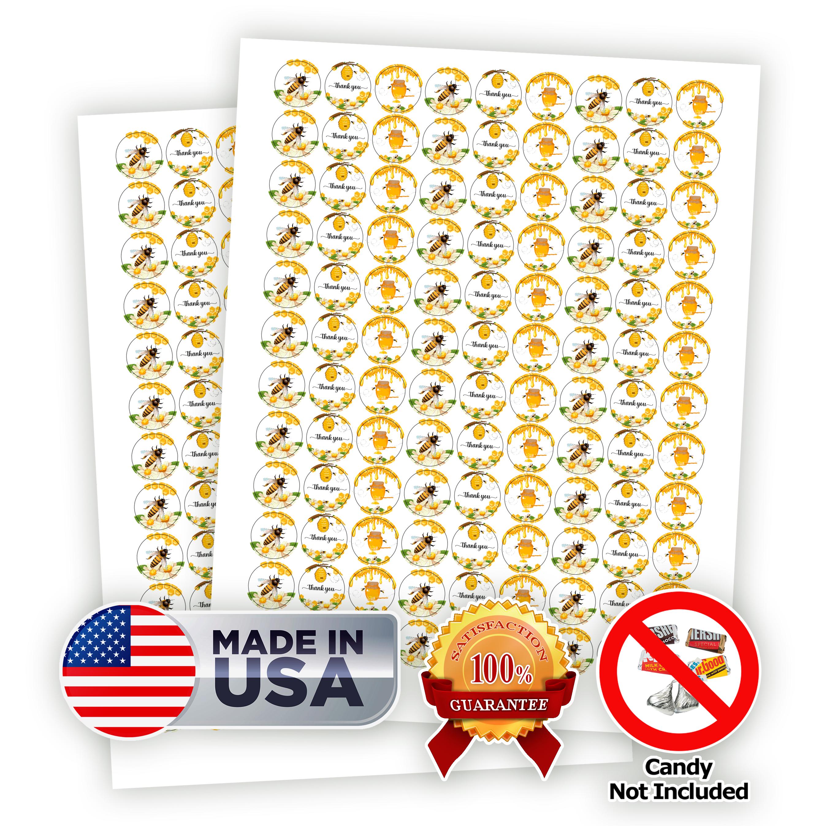 GLOSSY Bee Kisses Stickers – Set of 216 – 0.75