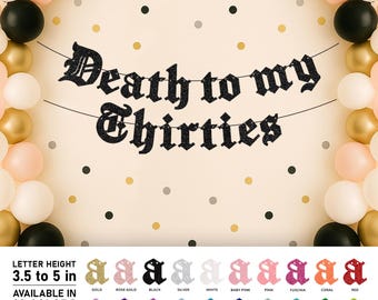 Gothic 40th Birthday Banner: Glitter Cardstock Party Decor