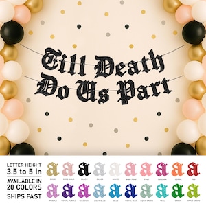 Till Death Do Us Part Banner – Gothic Wedding Decor, Dark Romance Party Sign, Alternative Bride Backdrop