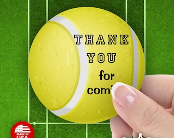 Glossy 2 Inch Round Tennis Stickers – Set of 40 | Tennis Birthday Decorations, Baby Shower Favors, Tennis Party Labels & Supplies