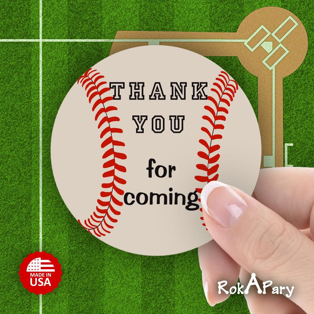 Glossy 2 Inch Round Baseball Stickers – Set of 40 | Baseball Birthday ...