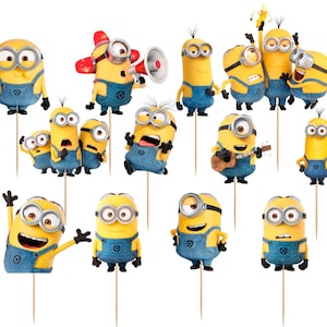 Set of 12 Minion Cupcake Toppers