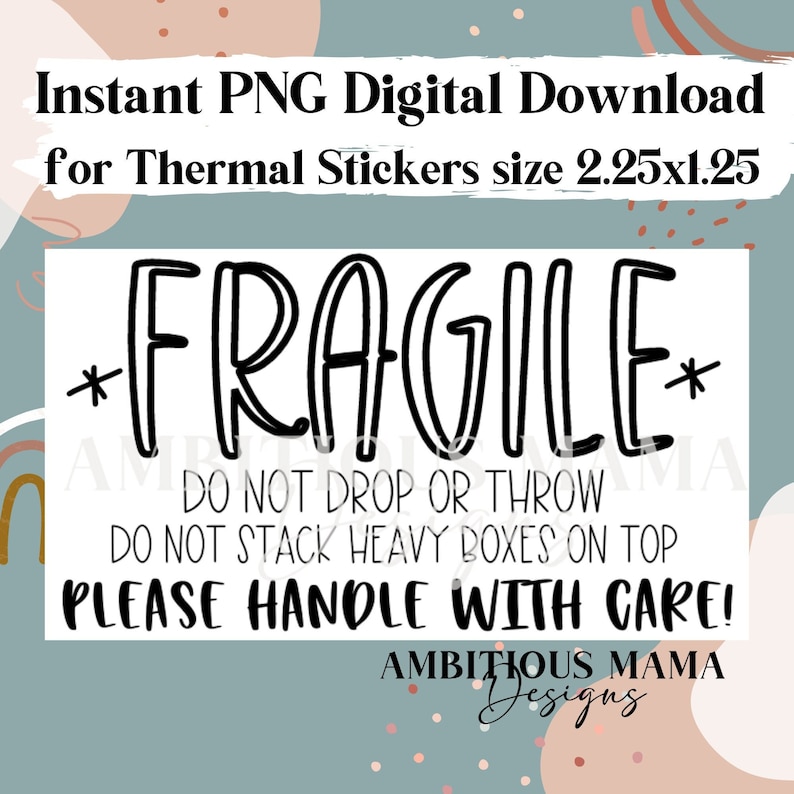 Fragile Handle With Care Png Sticker Download Thermal Etsy New Zealand