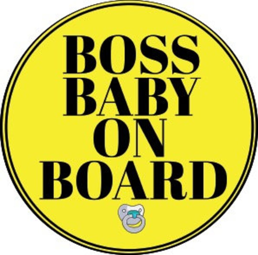 Boss Baby on Board Circle Shaped Sticker Gloss Label With UV Etsy UK