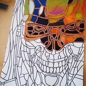 terminator (Cyberdyne Systems series T-800) stained glass pattern 50x30cm