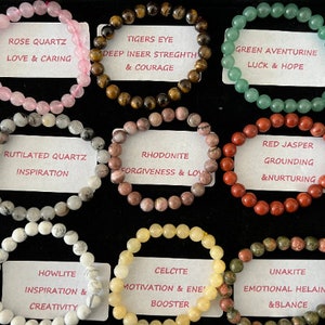 Healing crystal Bracelets, gemstone bracelets, spiritual bracelet, stone bracelet,yoga bracelet energy bracelet healing jewellery reiki gift zdjęcie 3