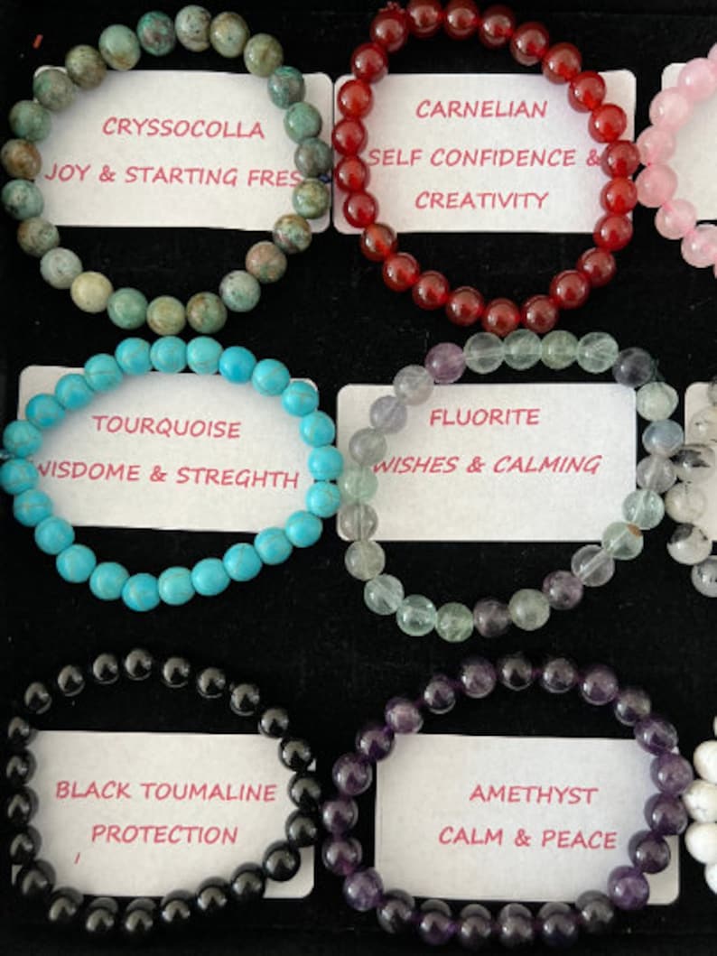 Healing crystal Bracelets, gemstone bracelets, spiritual bracelet, stone bracelet,yoga bracelet energy bracelet healing jewellery reiki gift zdjęcie 4