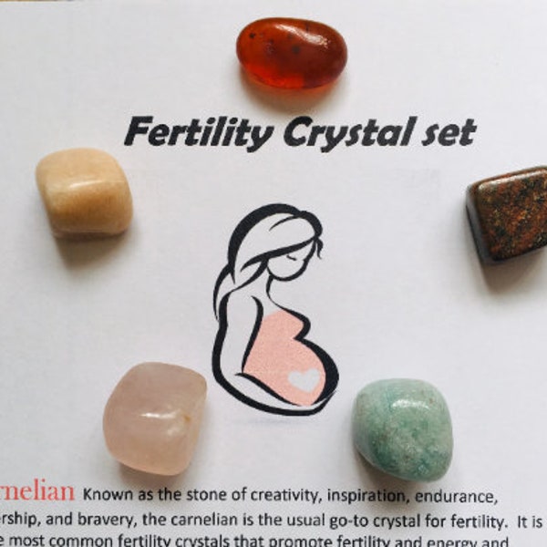 Fertility Crystals Set & Pregnancy Boost stones, Fertility Stones Healing Crystal Set ,medium size crystals, Fertility Support Crystal Set