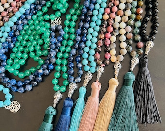 Handmade 108 Mala Beads, Mala Necklace, Mala Bracelet, Japa Mala, Yoga Jewellery, 108 Mala Beads, Yoga Gift, Meditation Prayer beads