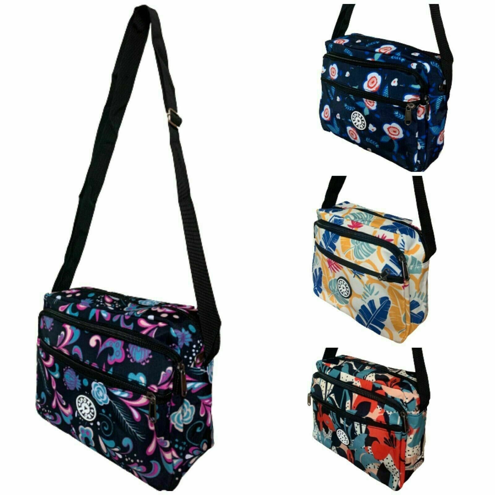 Ladies Floral Print Shoulder Crossbody Canvas Nylon Messenger Etsy