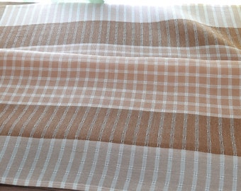 Woven Brown Beige Vintage Scandinavian tablecloth , Kitchen tablecloth, retro tablecloth, tablecloth  (1)