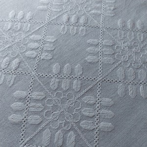 Vintage hand embroidered linen table mat, Scandinavian vintage Home textile, Hand embroidery , white table topper , table linens (T8)