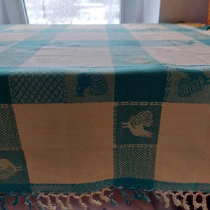 Vintage vävda kycklingar gulgrön fyrkantig mjuk bomullsduk, köksduk, frukostduk, köksvärmande duk (T6)