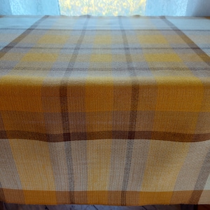 Finlayson Vintage woven acrylic square plaid tablecloth , kitchen tablecloth, vintage Finland tablecloth , Vintage design (T9)