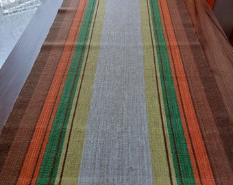 Vintage unused woven linen short table runner, table topper, table dressing , vintage table linens, Housewarming, livingroom warming (T9)