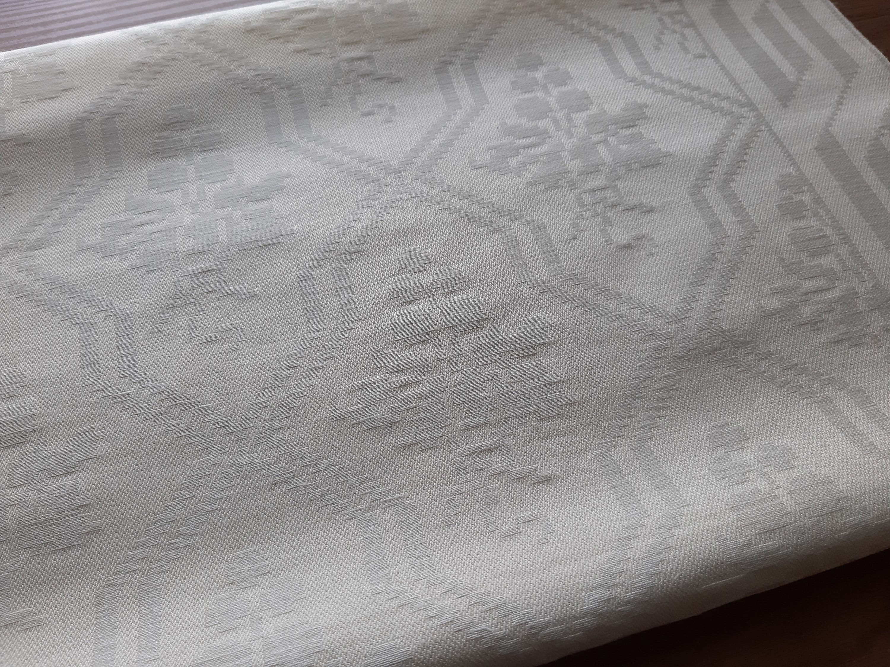 Vintage geweven linnen tafelloper, tabllle topper, tafelkleden, tablelclclcothh, tafel decor, tafellinnen, vintage lineens (T5)