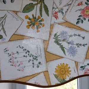 Cortina de café de algodón fino con estampado floral vintage, cortina de café de cocina, cortina de cenefa, calentamiento de cocina, inauguración de la casa (T9)