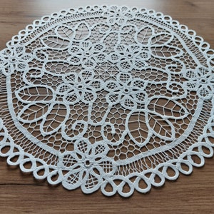 Vintage Handmade round cotton table mat , table decor , Small handmade tablecloth (T4)