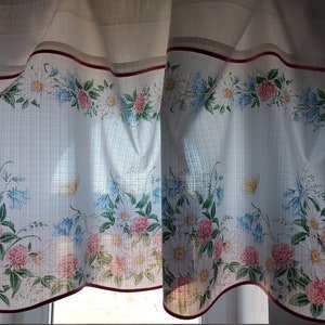 Vintage floral printed polyester valance curtain, vintage floral kitchen curtain, floral cafe curtain, Farmhouse kitchen warming (T4)