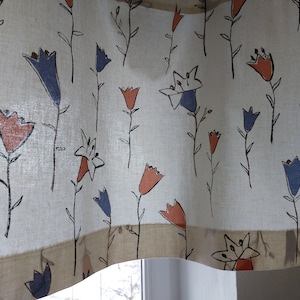Vintage designed floral Swedish valance curtain , cotton cafe curtain (T9)
