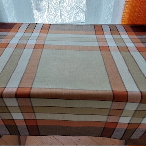 Vintage tablecloth, Vintage Finland Finlayson woven acrylic tablecloth, square tablecloth, kitchen tablecloth, retro tablecloth (T9)