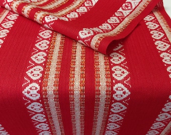 Vintage woven hearts decorative table runner, red white table topper, table dressing, table dress (T10)
