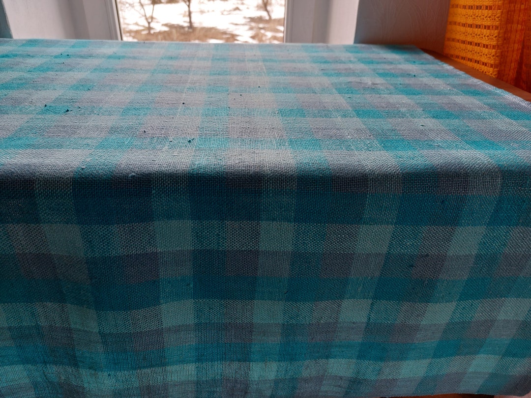 Rustic Woven Thick Burlap Linen Square Tablecloth, Vintage Linen Table Cover, Square Table Cloth