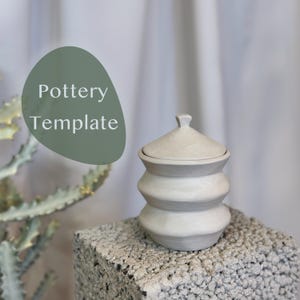 Cup with lid | Vase | Candle | Sugar bowl - Customisable slab pottery template