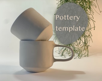 Printable template for pottery / digital template / with or without handle / CUP