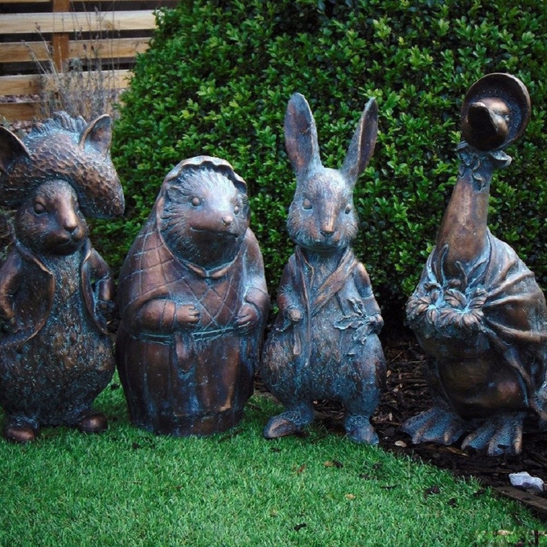 Beatrix Potter Garden Statuepeter Rabbitmrs Etsy
