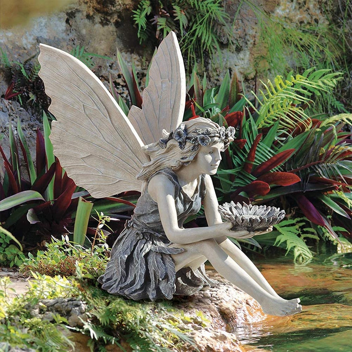 Statues de jardin Assis Statue de fée Creative Resin Yard Etsy