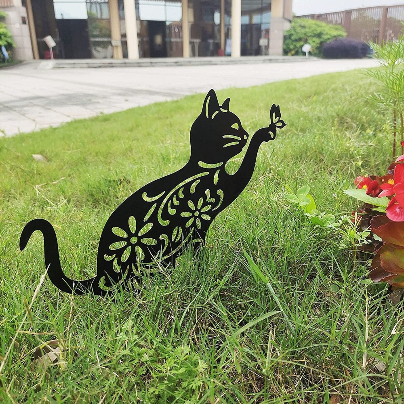 Animal Silhouette Garden Stake Cat Silhouette Stake Metal Etsy