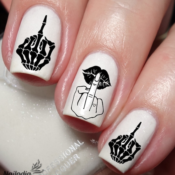 Mittelfinger Nail Art Decal Sticker