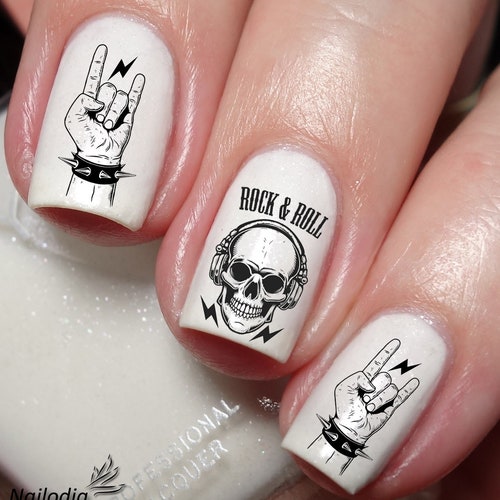 Rock and Roll Music Nail Art Decal Sticker - Etsy Rock and Roll Music Nail Art Decal Sticker - Etsy
