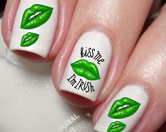 Irish Kiss Nail Art Decal Sticker