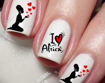 I love Africa Nail Art Decal Sticker
