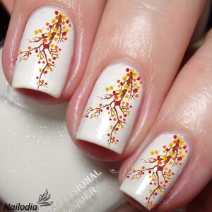 Tree & Leaf on Autumn Nail Art Decal Sticker